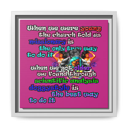 doggystyle - framed canvas art (pink)