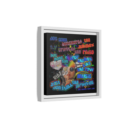 drop the beat - framed canvas art (black)