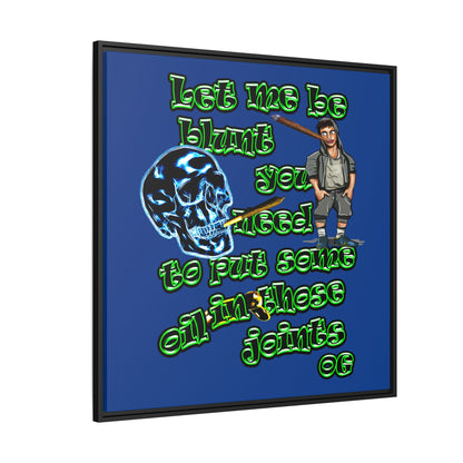 og - framed canvas art (dark blue)