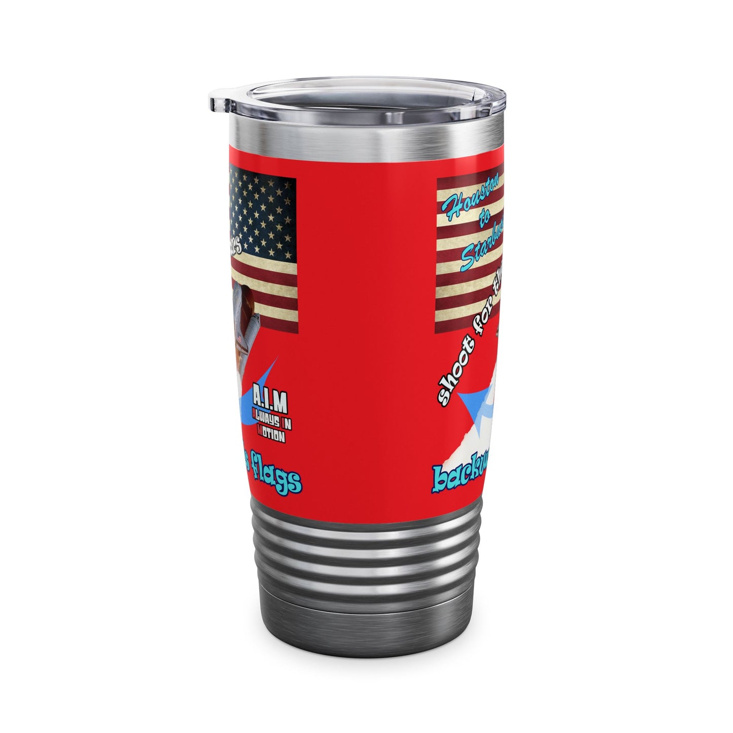 shoot for the stars - Ringneck Tumbler, 20oz (red)