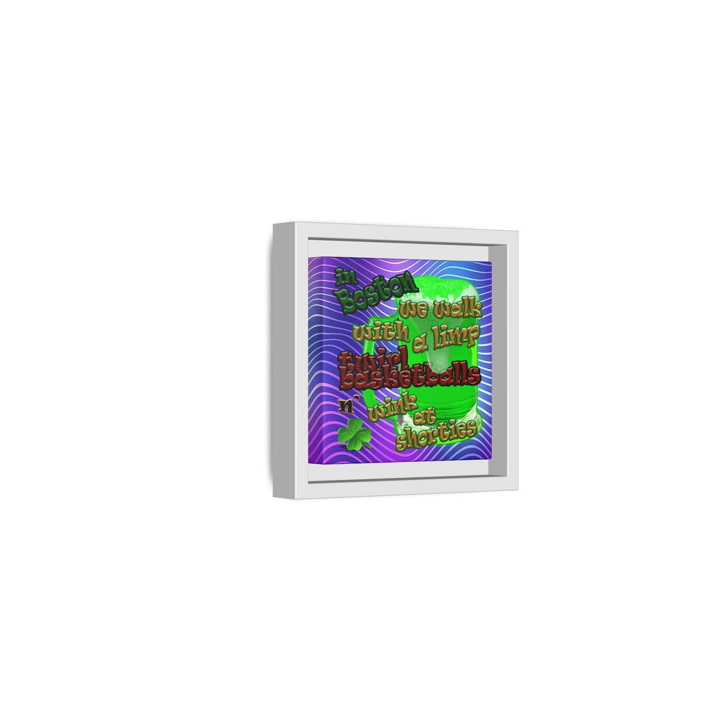 celtics logo - framed canvas art (purple wave)