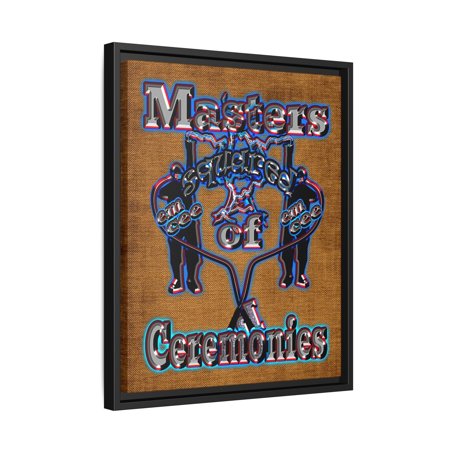 em cee squared - framed canvas art (brown papyrus)