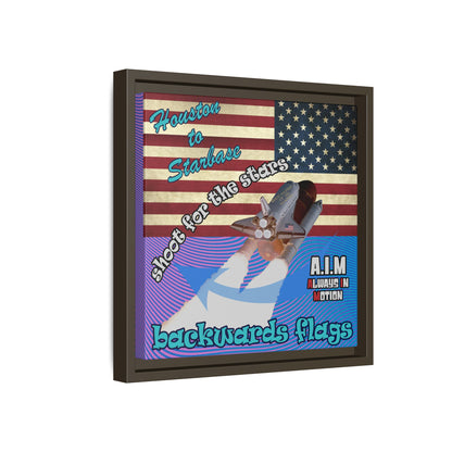shoot for the stars - framed canvas art (light blue-purple wave)