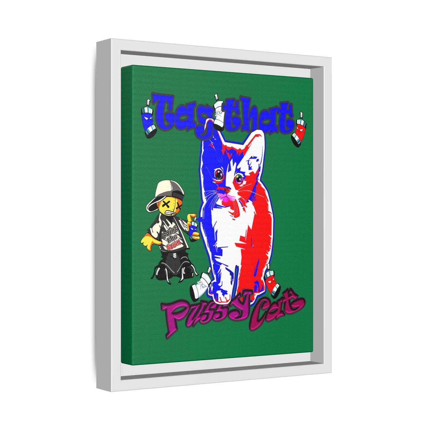 tag that - framed canvas art (dark green)