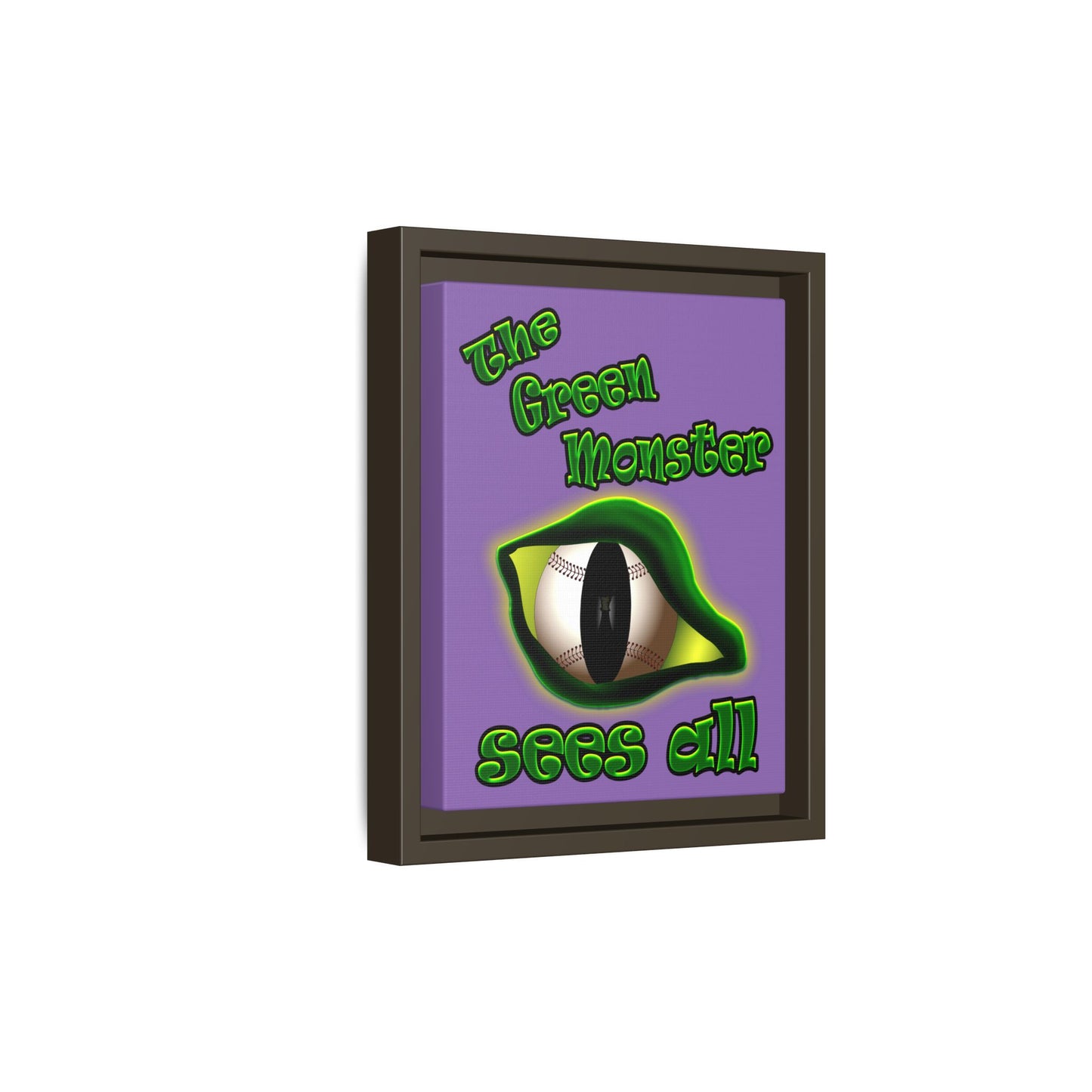 green monster - framed canvas art (light purple)