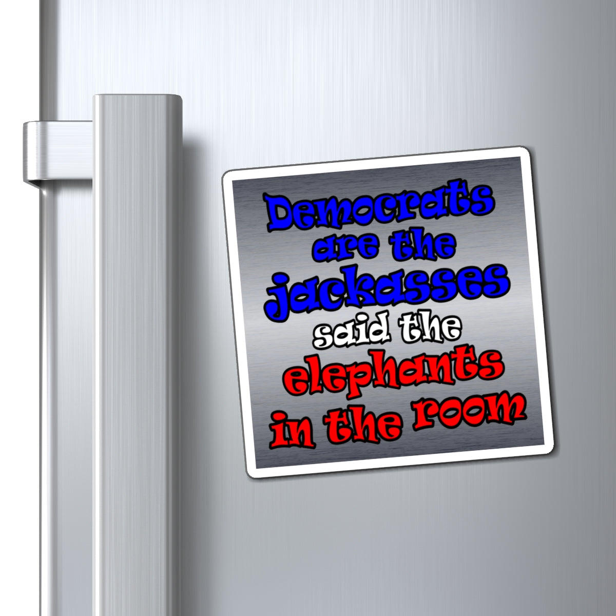 donkeys and elephants - Magnets - (brushed nickel)