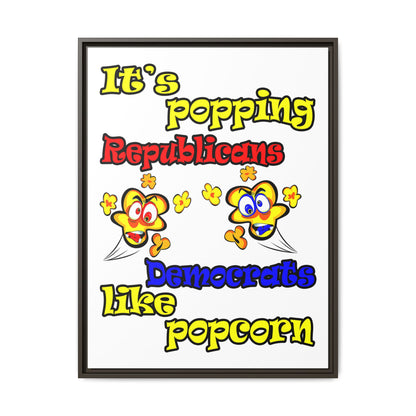 popping like popcorn - framed canvas art (white)