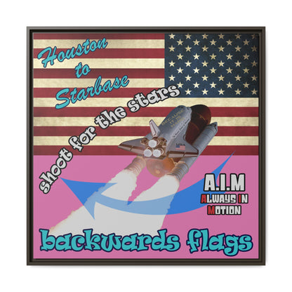 shoot for the stars - framed canvas art (light pink)