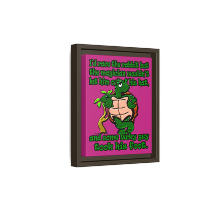 turtle race - framed canvas art (pink)