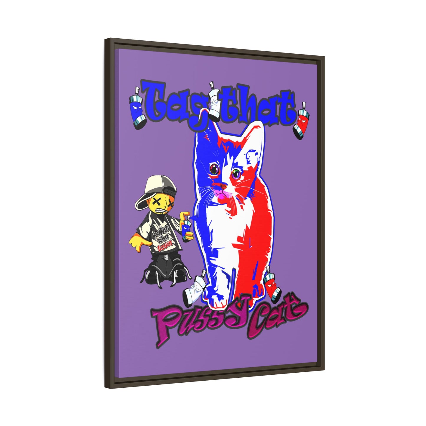 tag that - framed canvas art (light purple)