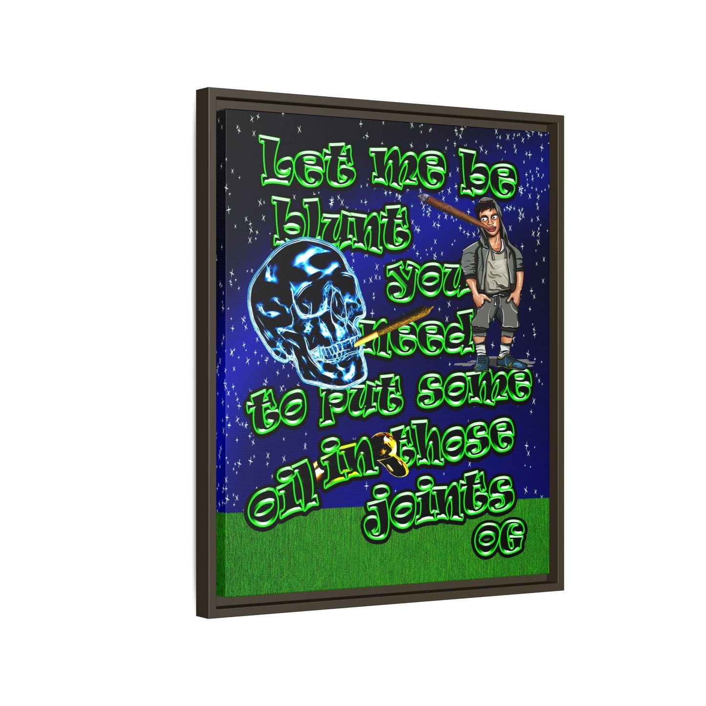 og - framed canvas art ('snoops' background)