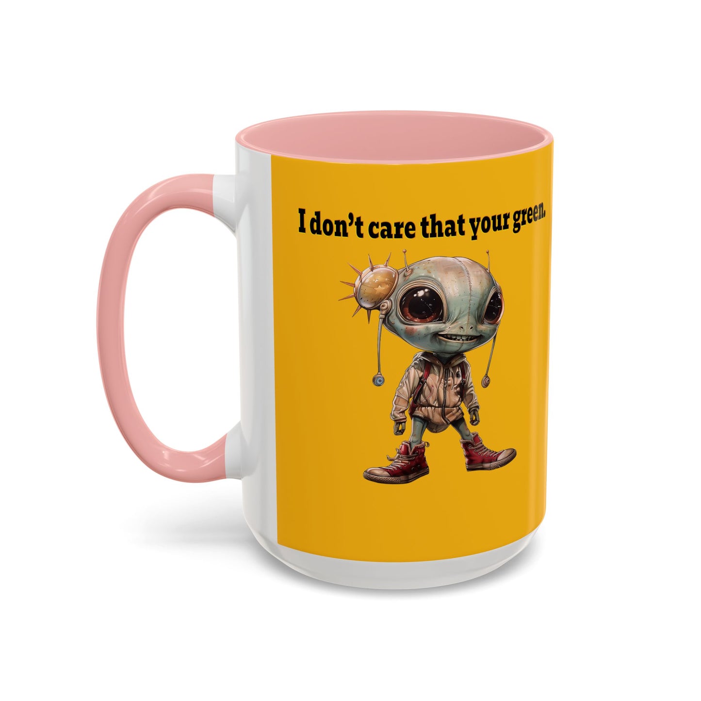 I don't care that your grey - Accent Mug (yellow)