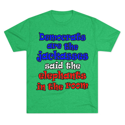 donkeys and elephants - Unisex Tri-Blend Crew Tee