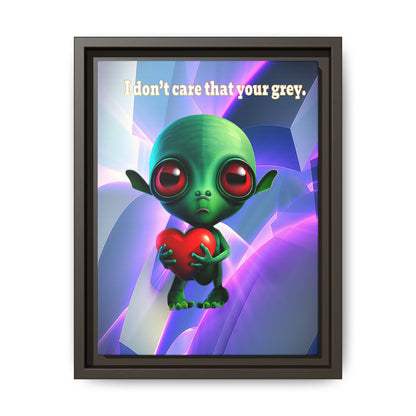I don't care that your grey - framed canvas art (grey-pink wave)