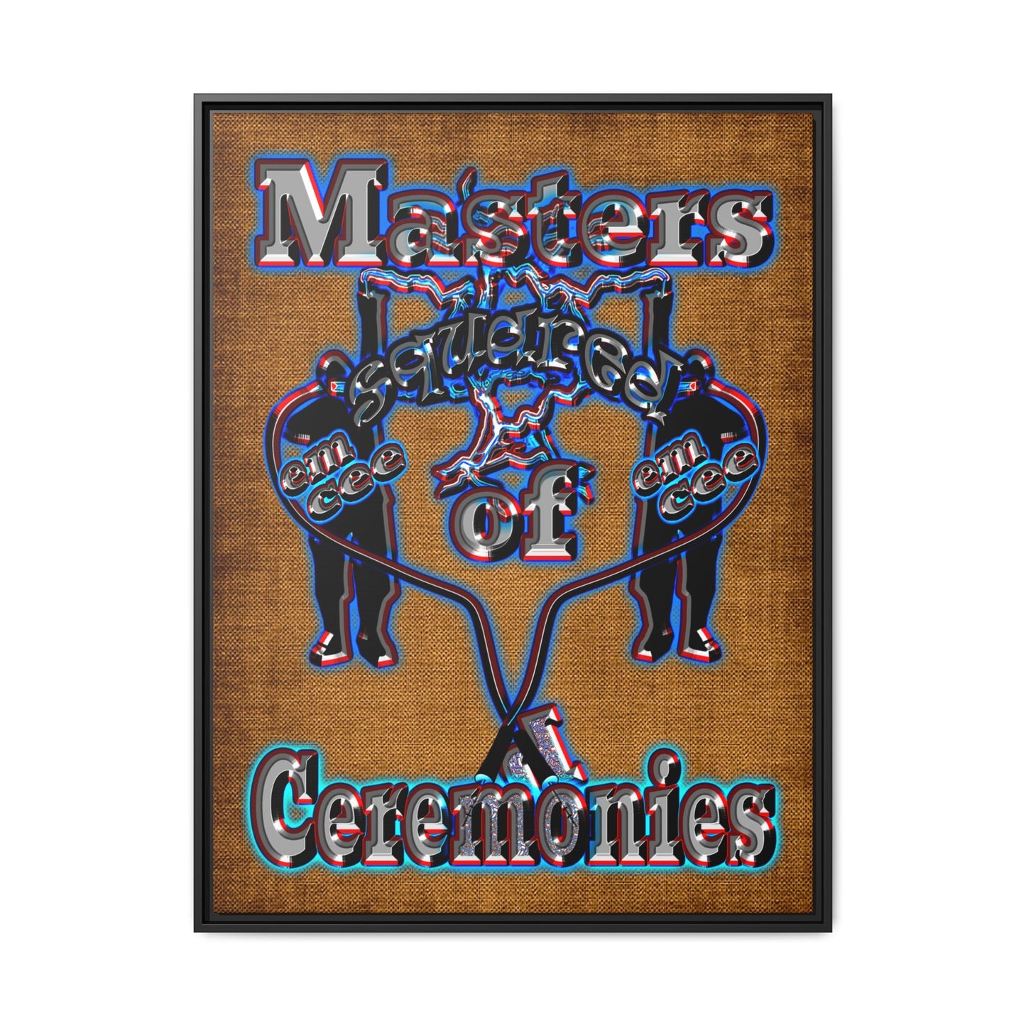 em cee squared - framed canvas art (brown papyrus)