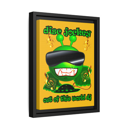 disc jockey - framed canvas art (yellow)