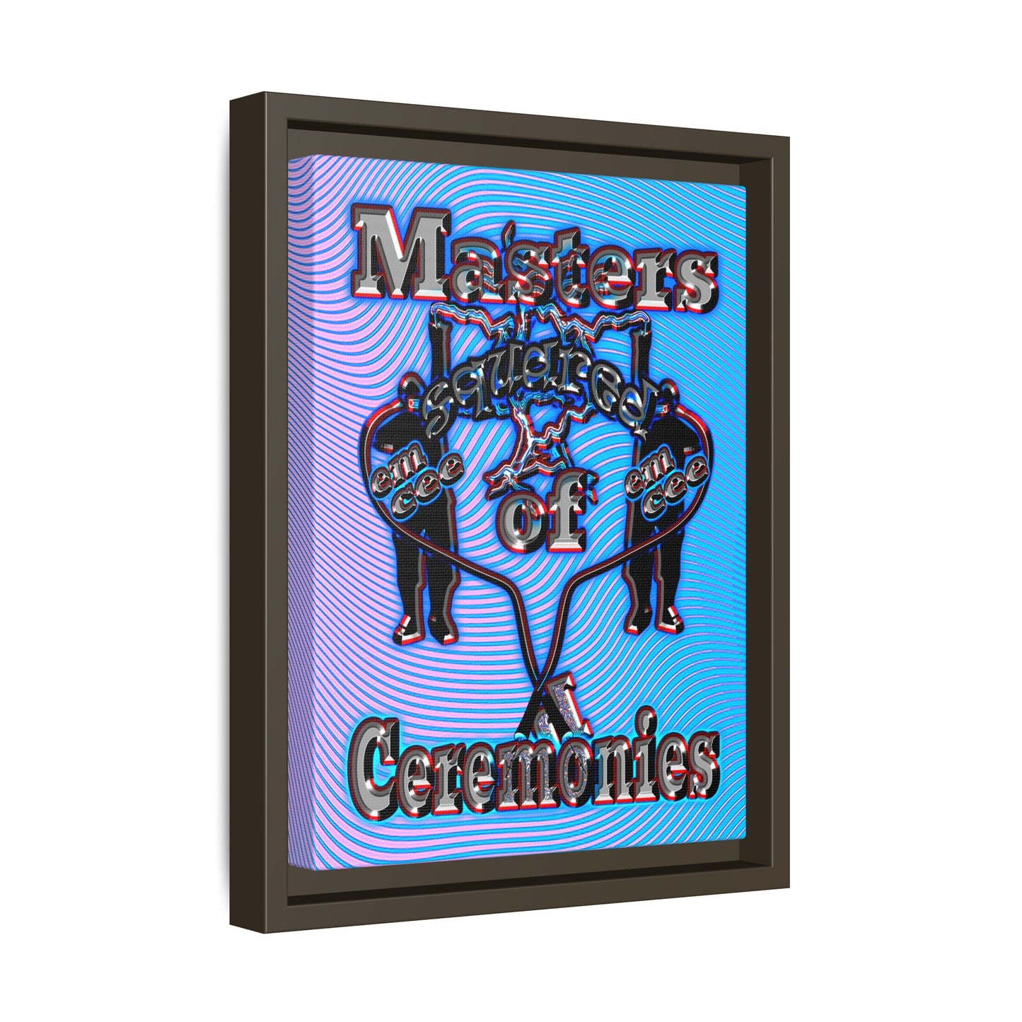 em cee squared - framed canvas art (light blue-purple wave)