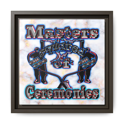 em cee squared - framed canvas art (white marble)