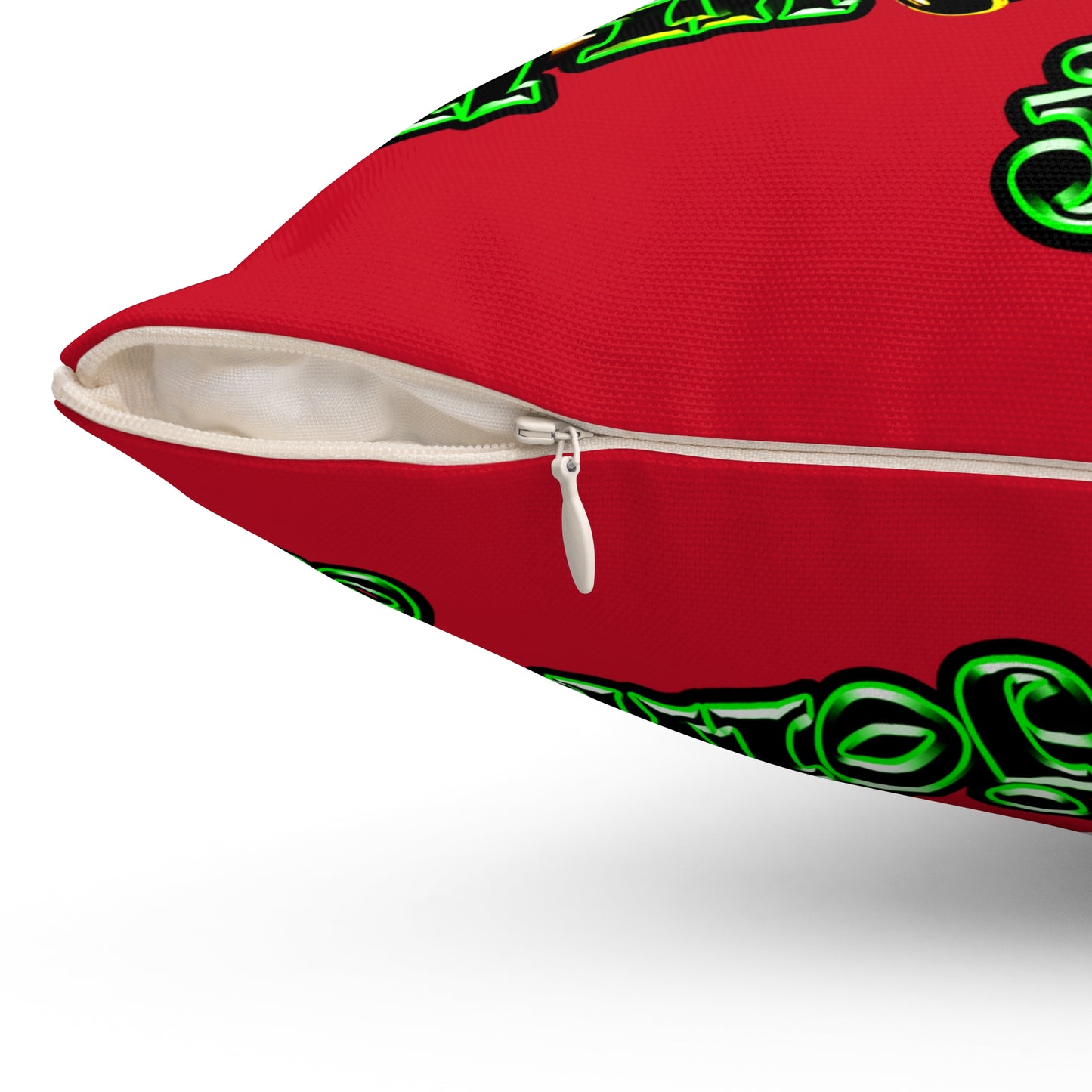 og - Spun Polyester Square Pillow - (dark red)