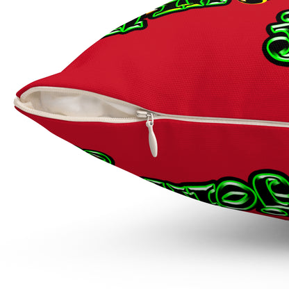 og - Spun Polyester Square Pillow - (dark red)