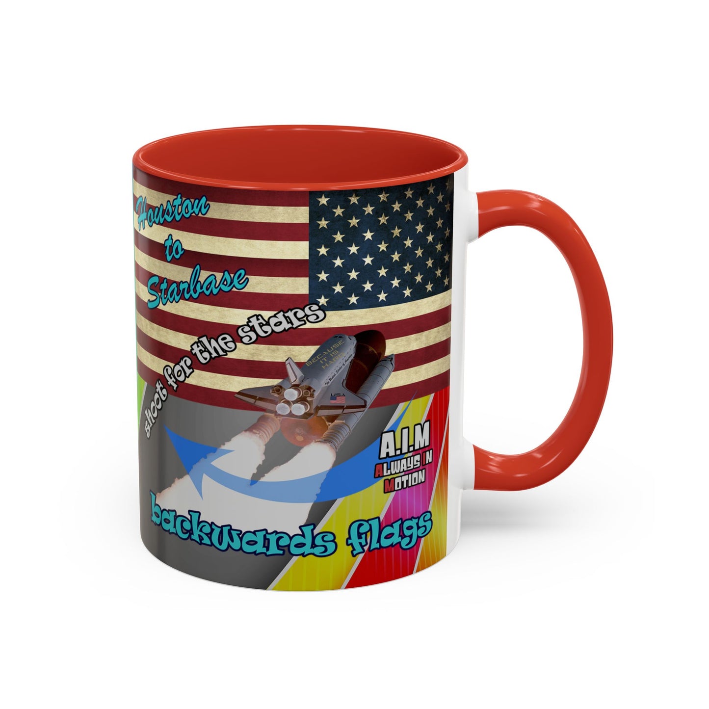 shoot for the stars - Accent Mug (rainbow split)