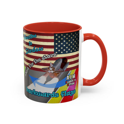 shoot for the stars - Accent Mug (rainbow split)