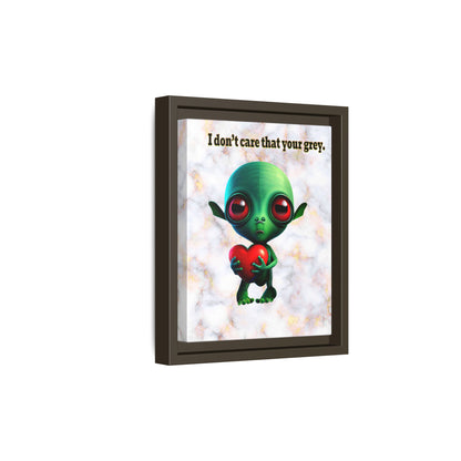 I don't care that your grey - framed canvas art (white marble)