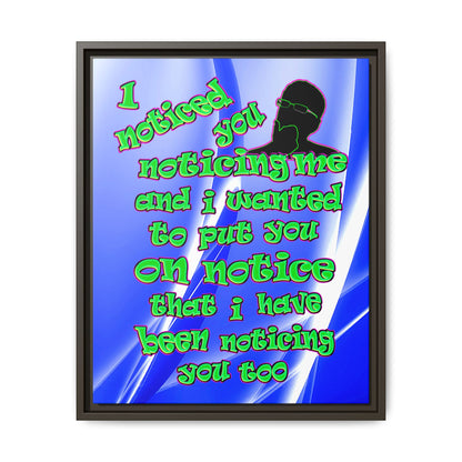 noticed you noticing - framed canvas art (blue-white wave)