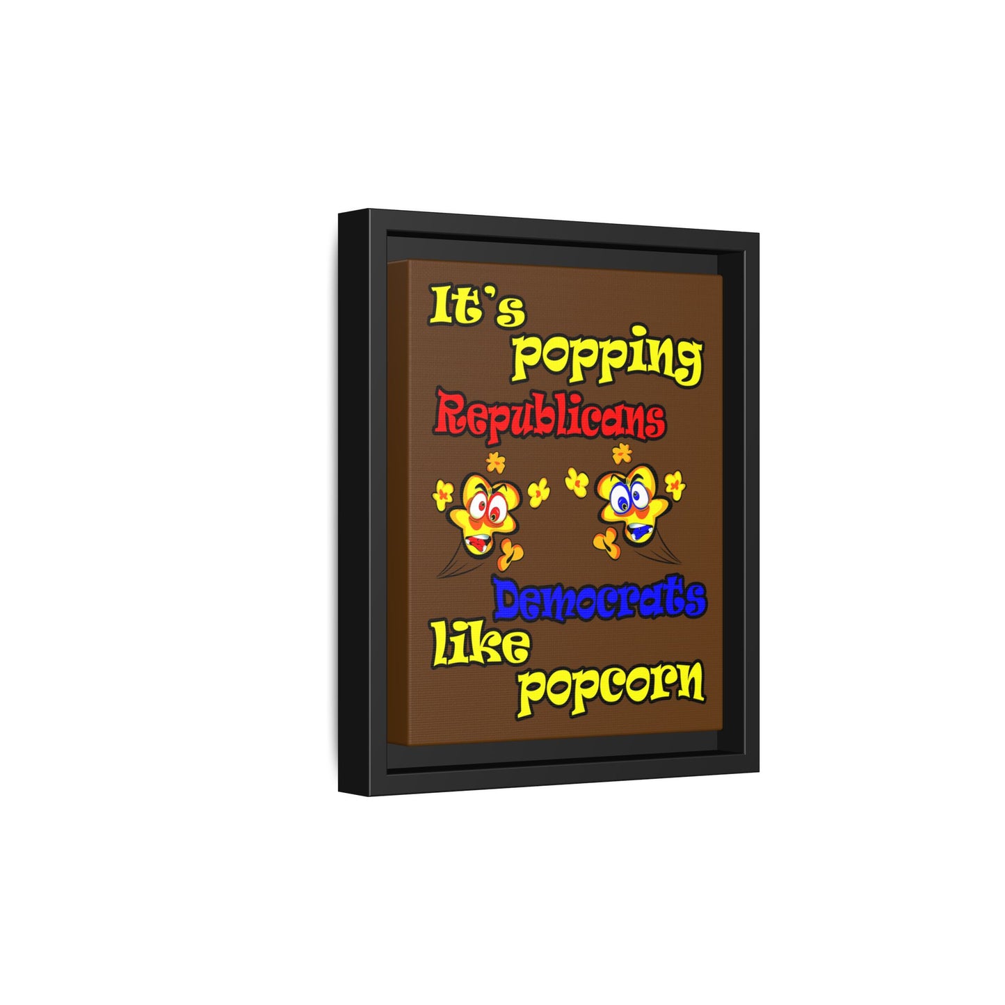 popping like popcorn - framed canvas art (brown)