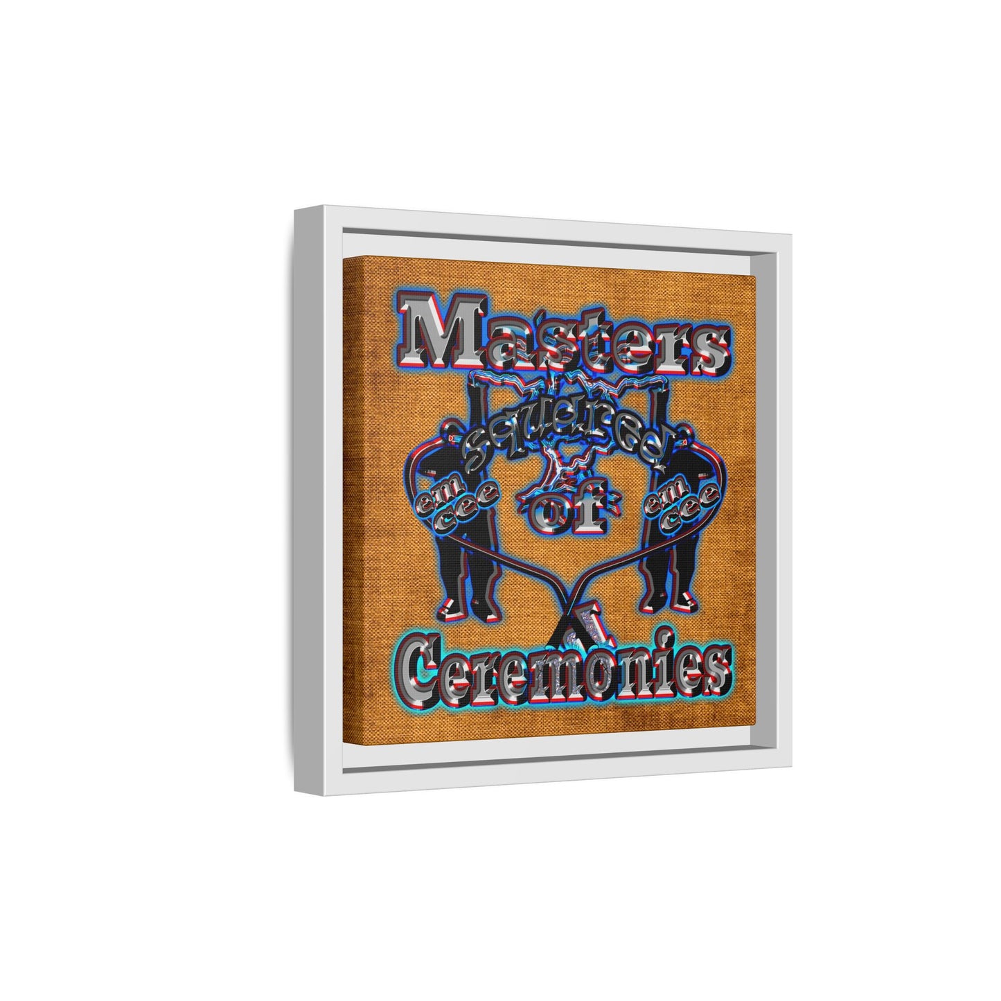 em cee squared - framed canvas art (brown papyrus)