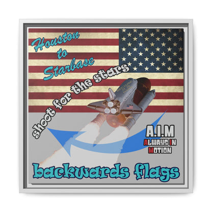 shoot for the stars - framed canvas art (light grey)