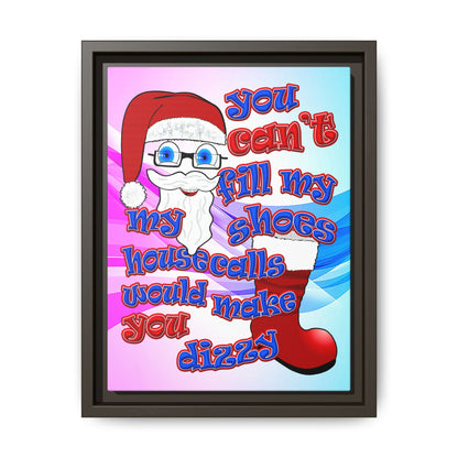 santa's shoes - framed canvas art (light blue-pink wave)