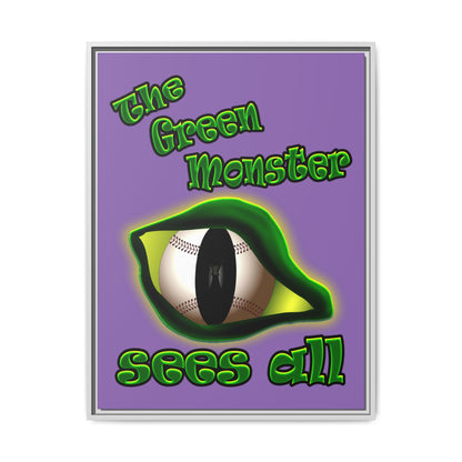 green monster - framed canvas art (light purple)
