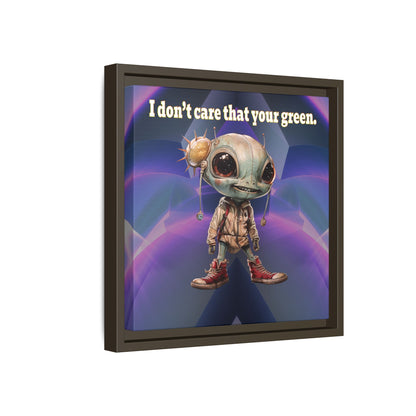 I don't care that your green - framed canvas art (grey-pink wave)