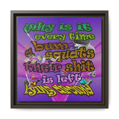 the bum's shit - framed canvas art (purple-pink wave)