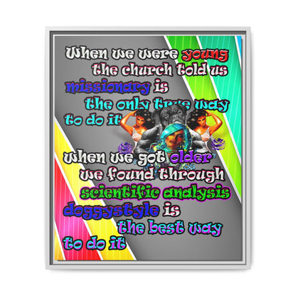doggystyle - framed canvas art (rainbow split)
