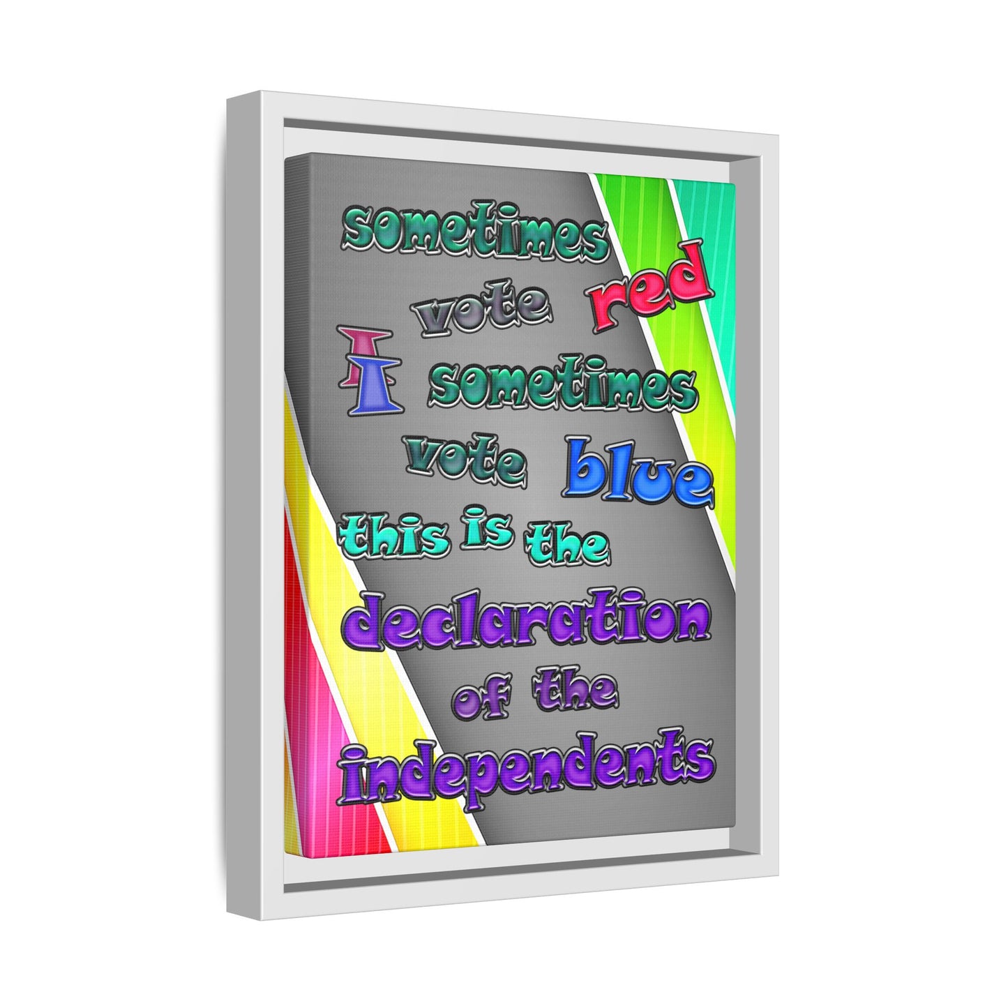 declaration of the independents - framed canvas art (rainbow split)
