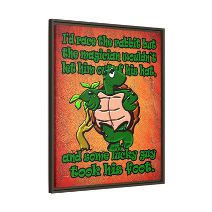 turtle race - framed canvas art (burnt orange)