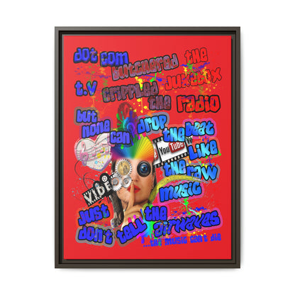 drop the beat - framed canvas art (red)