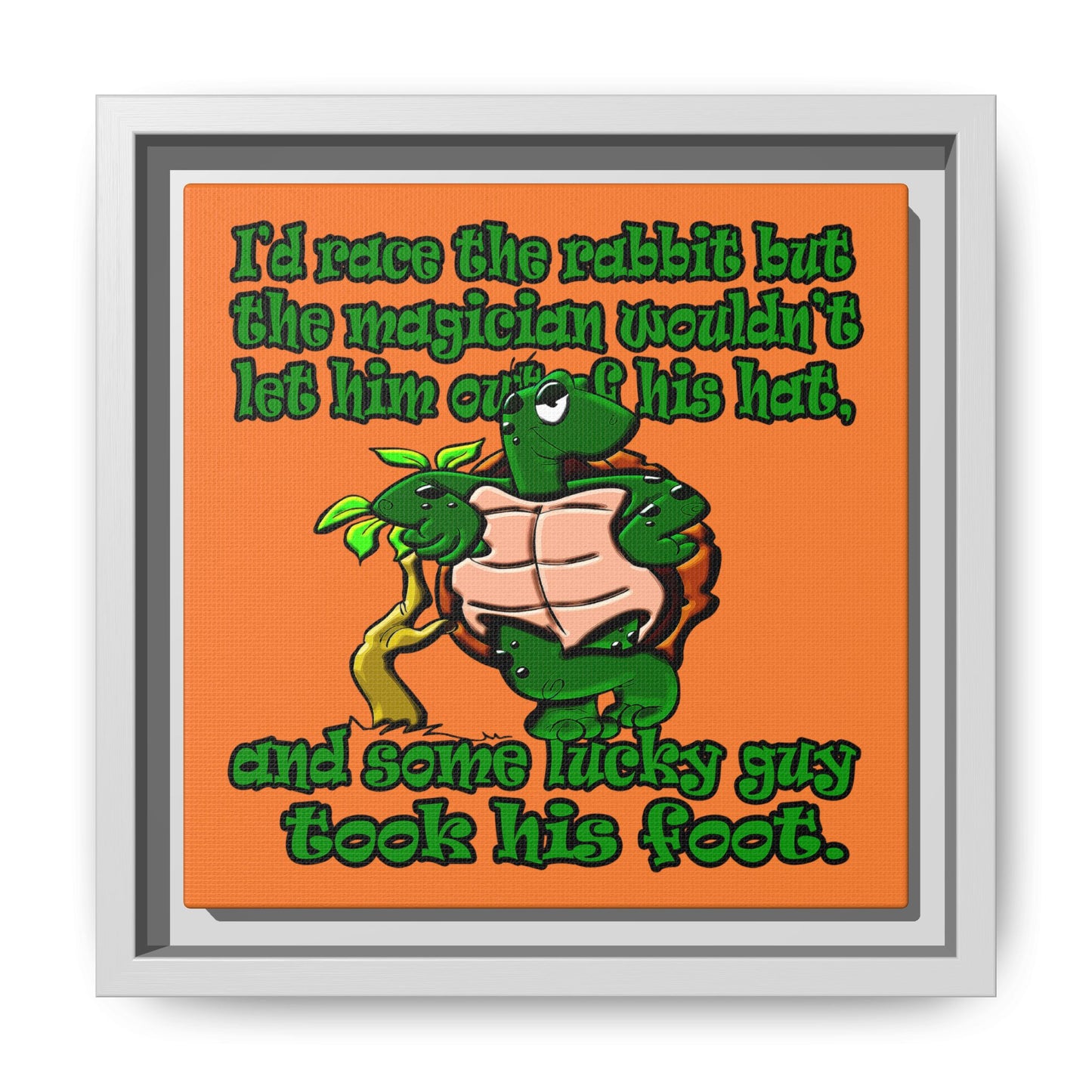 turtle race - framed canvas art (crusta)