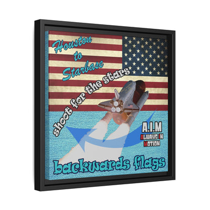 shoot for the stars - framed canvas art (faded blue)