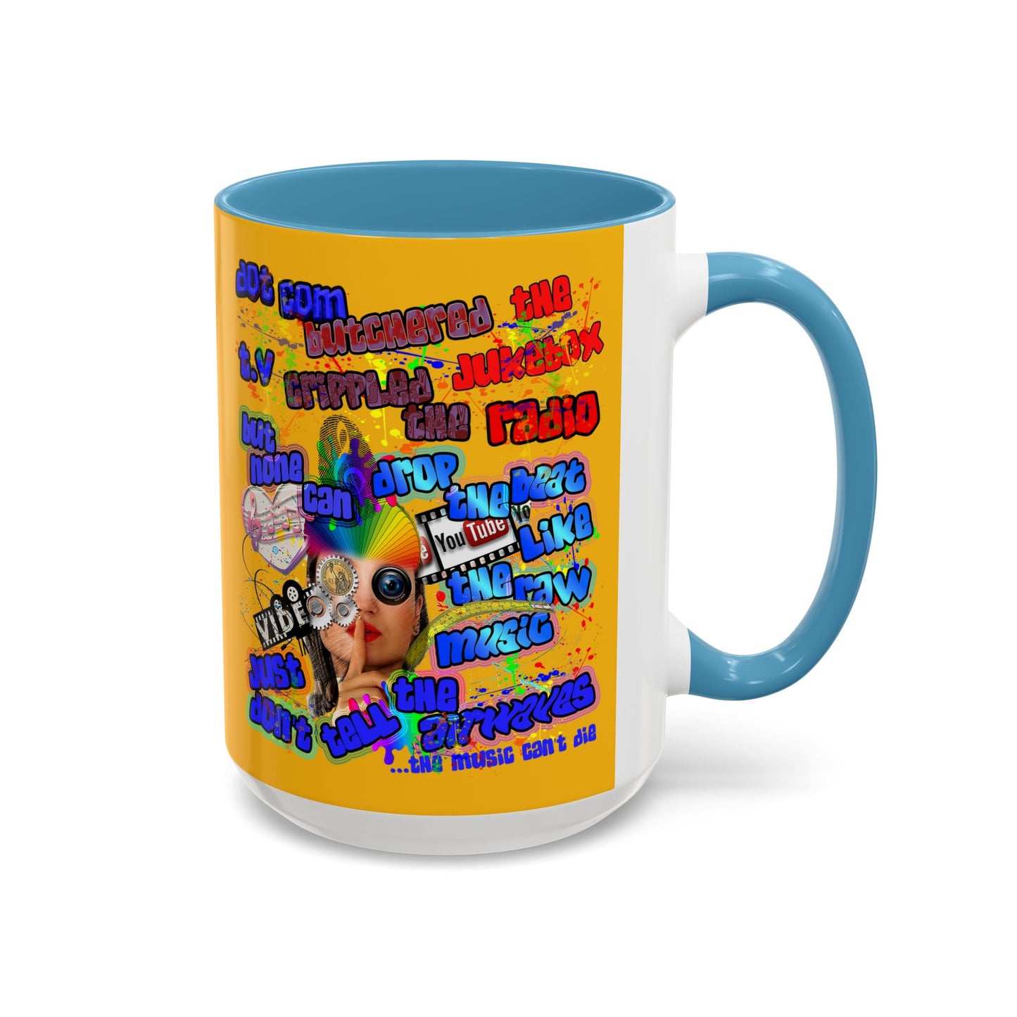 drop the beat - Accent Mug (yellow)