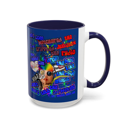 drop the beat - Accent Mug (dark blue)