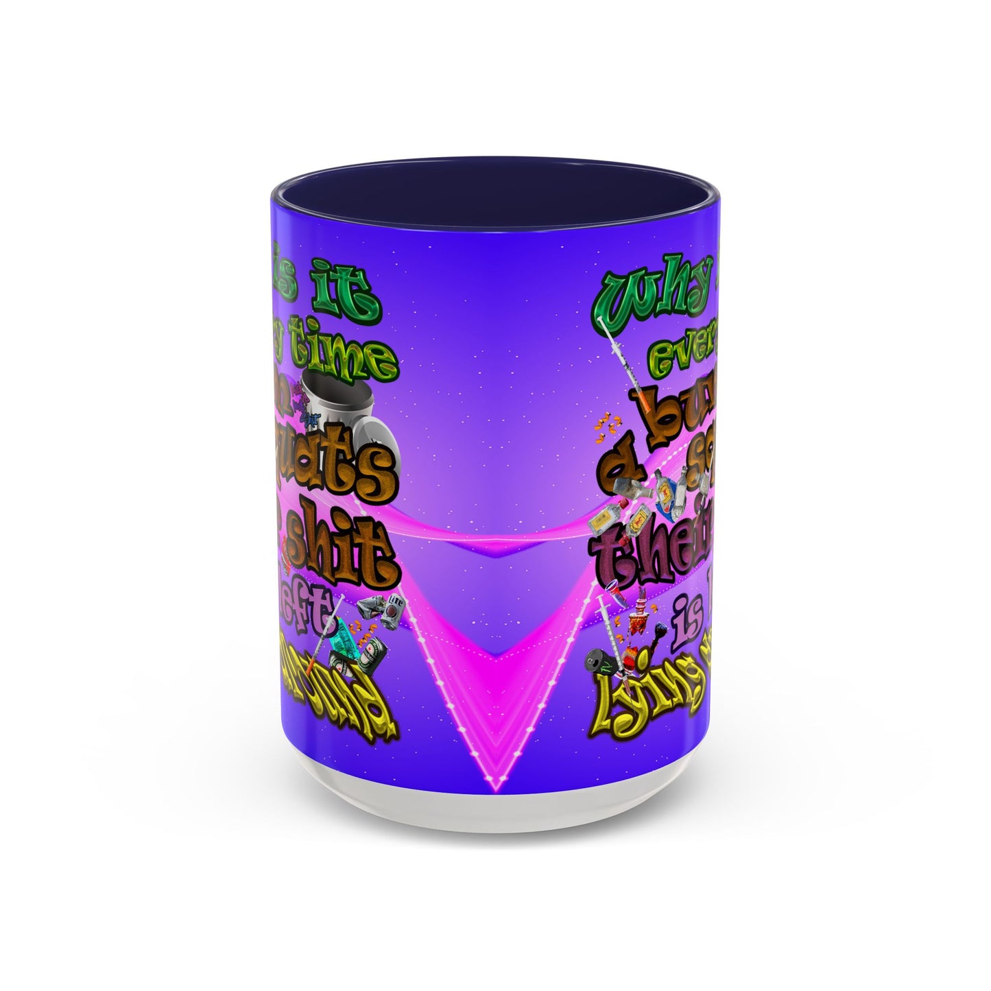the bum's shit - Accent Mug (purple-pink wave)
