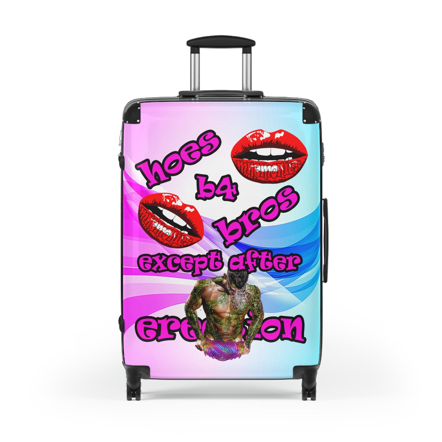 hoes b4 bros - Suitcase (light blue-pink wave)