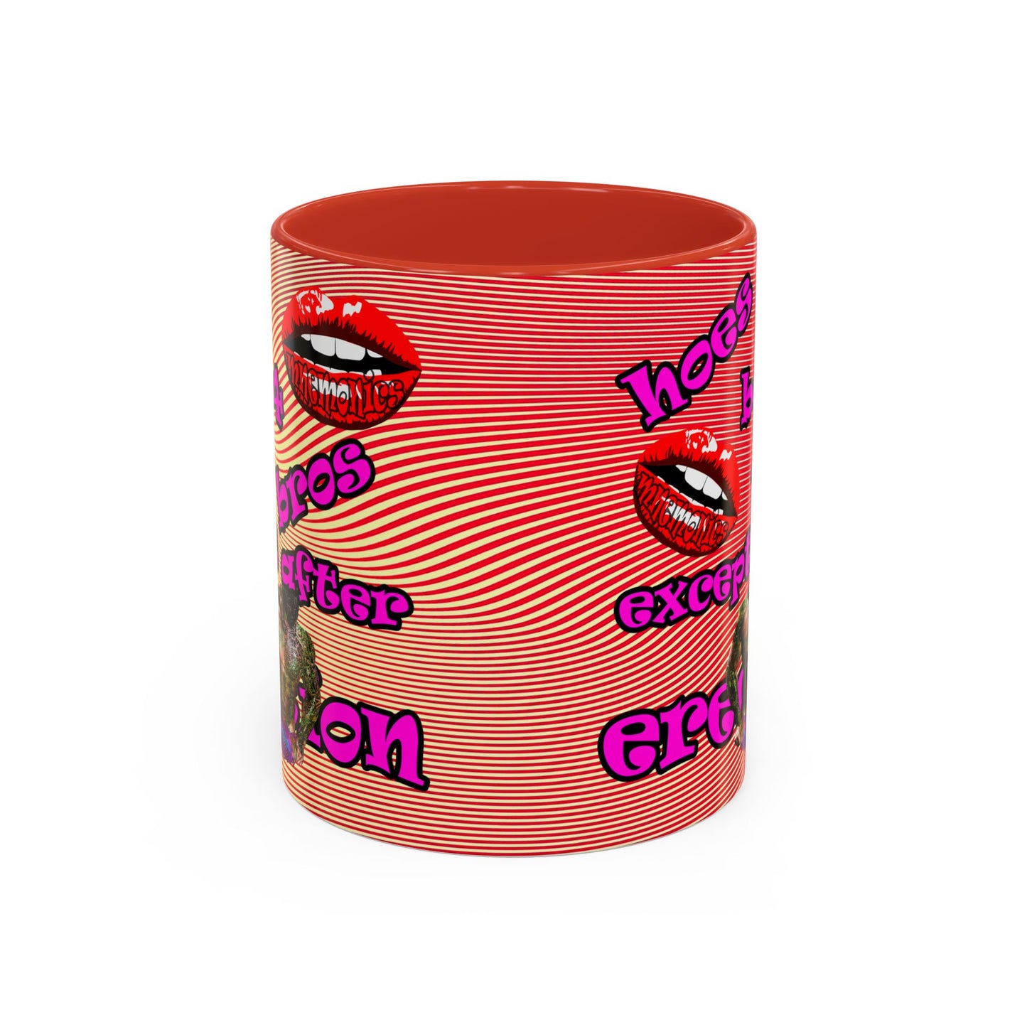 hoes b4 bros - Accent Mug (yellow-orange wave)