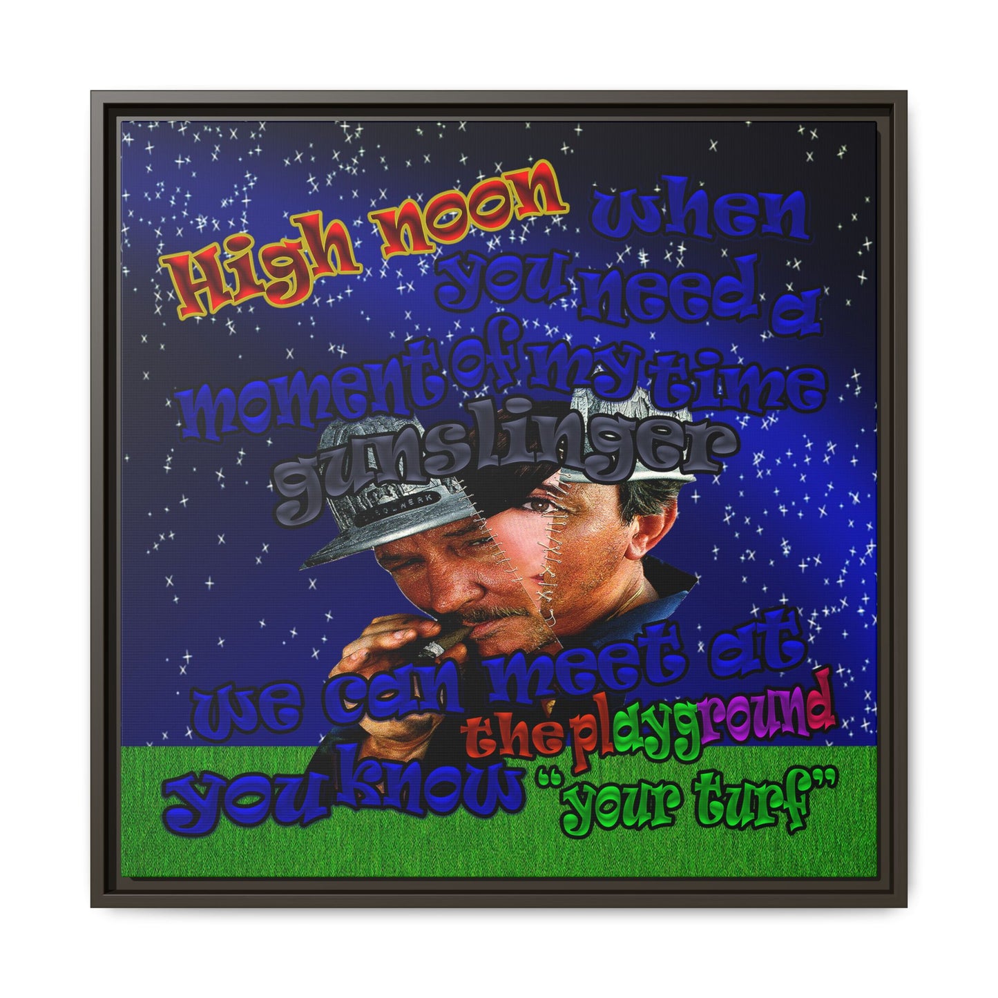 high noon - framed canvas art ('snoops' background)