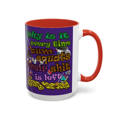the bum's shit - Accent Mug (purple)