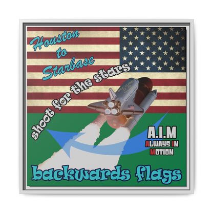 shoot for the stars - framed canvas art (dark green)