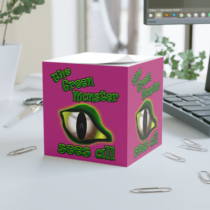 green monster - note cube (pink)